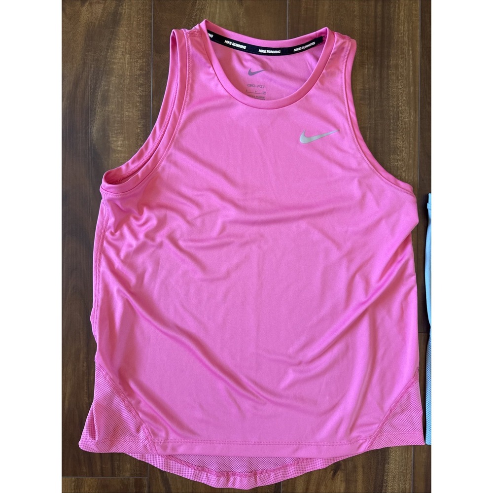 Nike Dr Fit Running Tanks Sleeveless Lot Of 2 Pink Size Small & Blue Size XSmall - Picture 2 of 6
